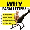 Lebert Parallette Bars – Heavy-Duty Bodyweight Training Equipment for Dips, Pushups, L-Sits & Core Workouts – Non-Slip Grips, 400 lb Capacity – Includes 2 Bars + 2 Workout Guides(Yellow)