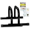 Lebert Parallette Bars – Heavy-Duty Bodyweight Training Equipment for Dips, Pushups, L-Sits & Core Workouts – Non-Slip Grips, 400 lb Capacity – Includes 2 Bars + 2 Workout Guides(Black)