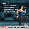 SPRI Wrist Weights Thumblock Arm Weights Set for Women & Men (Available in 2lb or 4lb Sets)(4 lbs (2 lbs Each))