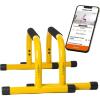 Lebert Parallette Bars – Heavy-Duty Bodyweight Training Equipment for Dips, Pushups, L-Sits & Core Workouts – Non-Slip Grips, 400 lb Capacity – Includes 2 Bars + 2 Workout Guides(Yellow)