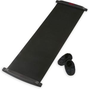 SPRI Slide Board (71″ L x 20″ W) with End Stops, Sliding Booties, Mesh Carrying Bag and Exercise Guide for Low Impact Balance Training (Skating, Hockey)