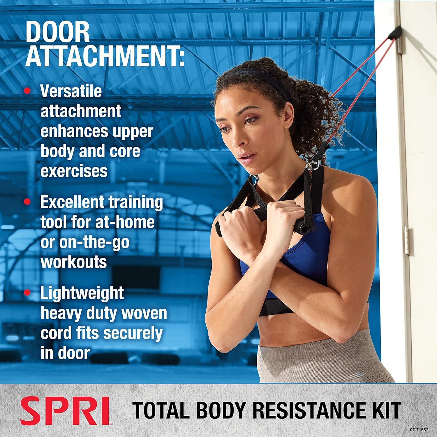 imageSPRI Resistance Band Kit Resistance Training Interchangeable Tubes for Full Body Toning Includes 5 Exercise Bands AnkleWrist Strap with Padded Handles Door Anchor Exercise Guide Carry Bag