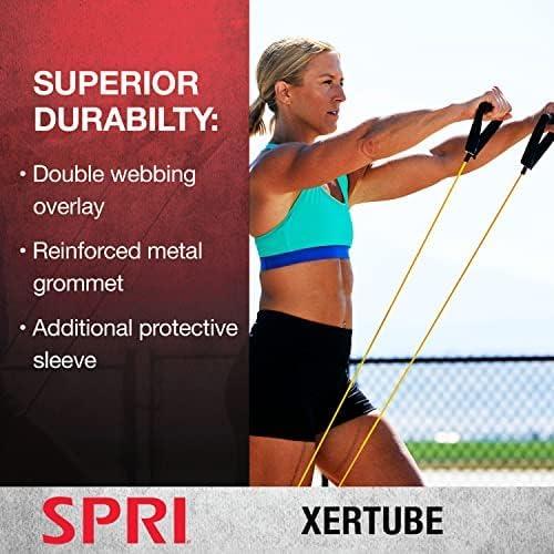imageSPRI Xertube Resistance Bands with Handles All Exercise Cords Sold Separately with Home Gym Workout Fitness Door Anchor Attachment OptionLight