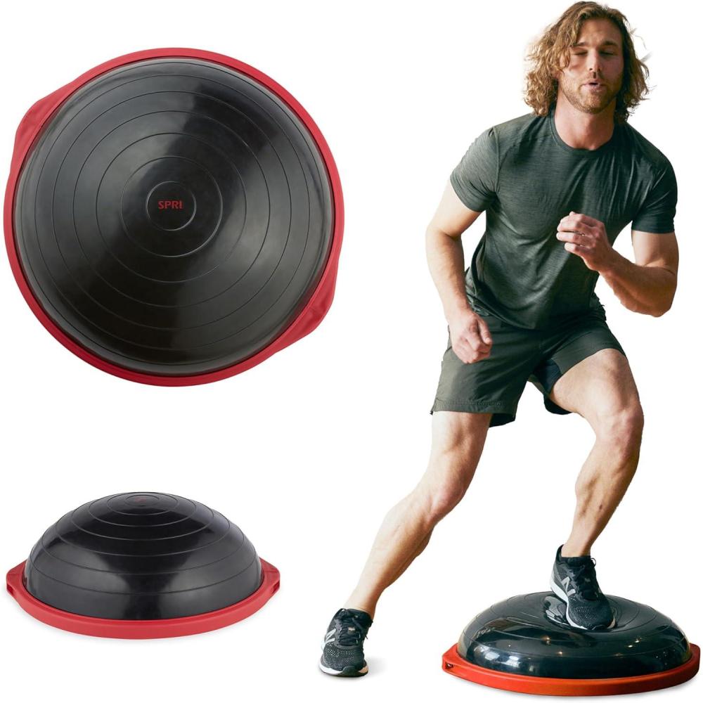 imageSPRI Balance Trainer Dome Shape HalfExercise Ball with NonSkid Base  Pro 65cm or Sport 50cm for Balance Training Strength Building Toning and Improved FlexibilityPro 65cm