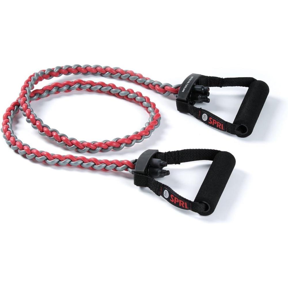 imageSPRI Braided Xertube Resistance Bands Premium Exercise Band for Men amp Women Workout Equipment for Home Gym Fitness Training Comfort Grip for Strength Weights and ResistanceMEDIUM