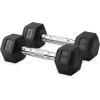 Dumbbells Hand Weights Set of 2 – Rubber Hex Chrome Handle Exercise & Fitness Dumbbell for Home Gym Equipment Workouts Strength Training Free Weights for Women, Men(C) 8-Pound (Pair))