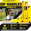 Lebert EQualizer Total Body Strengthener – Portable Dip Station for Full Bodyweight Training – Includes Hip Resistance Band & Online Coaching – Available in Standard & XL Sizes(Yellow Regular)