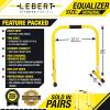 Lebert EQualizer Total Body Strengthener – Portable Dip Station for Full Bodyweight Training – Includes Hip Resistance Band & Online Coaching – Available in Standard & XL Sizes(Yellow Regular)