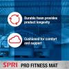 SPRI 12mm Pro Fitness Matt – Thick Exercise Mat for Floor Workouts, Sit-Ups, Push-Ups, Stretching, Toning, and General Fitness – Non-Slip Texture, Cushioned, Portable Rolling Mat with Carrying Strap(Grey)
