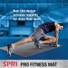 SPRI 12mm Pro Fitness Matt – Thick Exercise Mat for Floor Workouts, Sit-Ups, Push-Ups, Stretching, Toning, and General Fitness – Non-Slip Texture, Cushioned, Portable Rolling Mat with Carrying Strap(Grey)