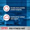 SPRI 12mm Pro Fitness Matt – Thick Exercise Mat for Floor Workouts, Sit-Ups, Push-Ups, Stretching, Toning, and General Fitness – Non-Slip Texture, Cushioned, Portable Rolling Mat with Carrying Strap(Black)