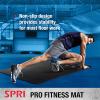 SPRI 12mm Pro Fitness Matt – Thick Exercise Mat for Floor Workouts, Sit-Ups, Push-Ups, Stretching, Toning, and General Fitness – Non-Slip Texture, Cushioned, Portable Rolling Mat with Carrying Strap(Black)