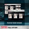 SPRI Pull Up Bar – 8-Grip and 12-Grip Door Frame Mounting Pull-Up Bar for Versatile Workouts – Rugged Steel Frame with Foam Handles – Supports 300 Pounds – Fits Door Frames Up to 32 in. Wide – Black(8 Grip)