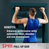 SPRI Pull Up Bar – 8-Grip and 12-Grip Door Frame Mounting Pull-Up Bar for Versatile Workouts – Rugged Steel Frame with Foam Handles – Supports 300 Pounds – Fits Door Frames Up to 32 in. Wide – Black(8 Grip)