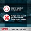 SPRI Pull Up Bar – 8-Grip and 12-Grip Door Frame Mounting Pull-Up Bar for Versatile Workouts – Rugged Steel Frame with Foam Handles – Supports 300 Pounds – Fits Door Frames Up to 32 in. Wide – Black(12 Grip)