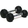 Dumbbells Hand Weights Set of 2 – Rubber Hex Chrome Handle Exercise & Fitness Dumbbell for Home Gym Equipment Workouts Strength Training Free Weights for Women, Men(C) 8-Pound (Pair))