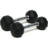 Dumbbells Hand Weights Set of 2 – Rubber Hex Chrome Handle Exercise & Fitness Dumbbell for Home Gym Equipment Workouts Strength Training Free Weights for Women, Men(E) 12-Pound (Pair))