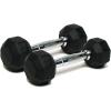 Dumbbells Hand Weights Set of 2 – Rubber Hex Chrome Handle Exercise & Fitness Dumbbell for Home Gym Equipment Workouts Strength Training Free Weights for Women, Men(G) 20-Pound (Pair))