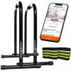 Lebert EQualizer Total Body Strengthener – Portable Dip Station for Full Bodyweight Training – Includes Hip Resistance Band & Online Coaching – Available in Standard & XL Sizes(Black Regular)
