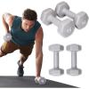 SPRI Dumbbells Hand Weights Set of 2 – Vinyl Coated Exercise & Fitness Dumbbell for Home Gym Equipment Workouts Strength Training Free Weights for Women, Men (1-10 Pound, 12, 15, 18, 20 lb)((L) Dark Grey | 15-Pound)