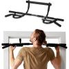 SPRI Pull Up Bar – 8-Grip and 12-Grip Door Frame Mounting Pull-Up Bar for Versatile Workouts – Rugged Steel Frame with Foam Handles – Supports 300 Pounds – Fits Door Frames Up to 32 in. Wide – Black(12 Grip)