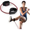 SPRI Xercuff Leg Resistance Band Exercise Cord with Non-Slip Padded Ankle Cuffs (All Bands Sold Separately) Portable for the Gym or At Home Workout Equipment(Red (Medium))