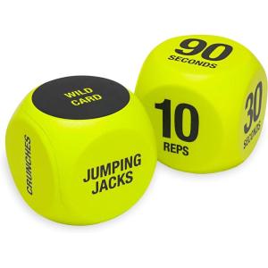 SPRI Exercise Dice (6-Sided) – Game for Group Fitness & Exercise Classes – Includes Push Ups, Squats, Lunges, Jumping Jacks, Crunches & Wildcard (Includes Carrying Bag)(6-Sided)