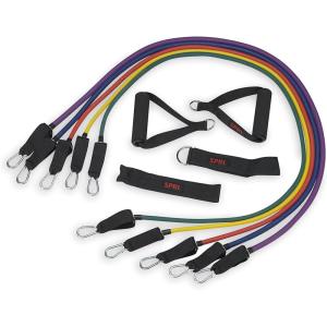 SPRI Resistance Band Kit – Resistance Training Interchangeable Tubes for Full Body Toning – Includes 5 Exercise Bands, Ankle/Wrist Strap with Padded Handles, Door Anchor, Exercise Guide, Carry Bag