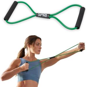 SPRI Ultra Toner Figure 8 Resistance Band with Padded Handles Great for Stretch, Exercise, Fitness Training, Yoga, Resistance Weights, Therapy, Gym or Home Workout Equipment.(Light)