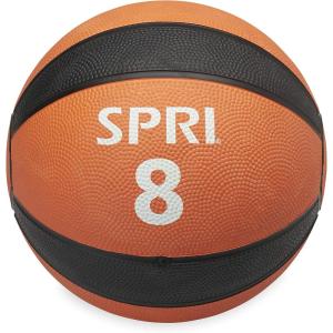 SPRI Medicine Ball – Exercise Workout Ball for Endurance Training – Thick Walled Heavy-Duty Textured Surface, Easy-to-Read Weight Label – Multi-Use Fitness Tool – Durable Construction(08-Pound (Orange))